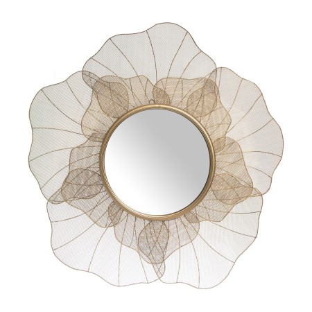 Wall mirror Alexandra House Living Golden Metal Flower 5 x 63 x 63 cm | Tienda24 Tienda24.eu