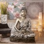 Figura Decorativa Alexandra House Living Prateado Plástico Buda 62 x 93 x 138 cm | Tienda24 Tienda24.eu