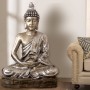 Figura Decorativa Alexandra House Living Prateado Plástico Buda 62 x 93 x 138 cm | Tienda24 Tienda24.eu