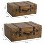 Conjunto de malas Alexandra House Living Castanho PVC Madeira Metal Vintage 31 x 17 x 45 cm 40 x 24 x 13,5 cm Decorativo 2 Pe...