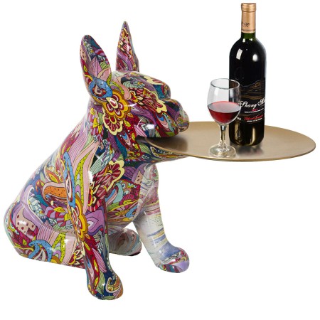 Figura Decorativa Alexandra House Living Multicolor Plástico Perro 22 x 34 x 29 cm Bandeja | Tienda24 Tienda24.eu