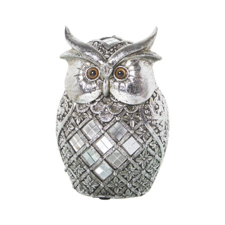 Figurine Décorative Alexandra House Living Argenté Acrylique Plastique Mélamine Hibou 10 x 7 x 15 cm | Tienda24 Tienda24.eu