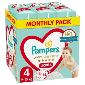 Couches jetables Pampers         9-15 kg 4 (114 Unités) de Pampers, Couches bébés - Réf : S9108312, Prix : 53,85 €, Remise : %