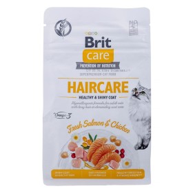 Aliments pour chat Brit Care Grain Free Haircare Healthy & Shiny Coat Adulte Poulet Saumon 400 g de Brit, Sèche - Réf : S9108...