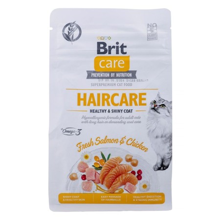 Cat food Brit Care Grain Free Haircare Healthy & Shiny Coat Adult Chicken Salmon 400 g | Tienda24 - Global Online Shop Tienda24.eu