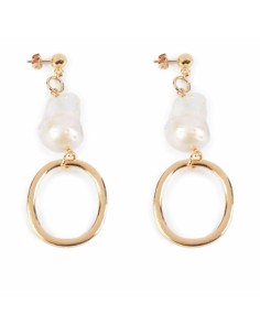 Pendientes Mujer Shabama Shima Latón Bañado en oro 4 cm | Tienda24 Tienda24.eu