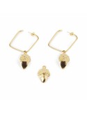 Pendientes Mujer Shabama Latón Bellota Bañado en flash dorado 3 cm | Tienda24 Tienda24.eu