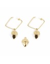 Pendientes Mujer Shabama Latón Bellota Bañado en flash dorado 3 cm | Tienda24 Tienda24.eu