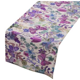 Camino de Mesa Alexandra House Living Burdeos Textil 33 x 180 cm Algodón Floral | Tienda24 Tienda24.eu