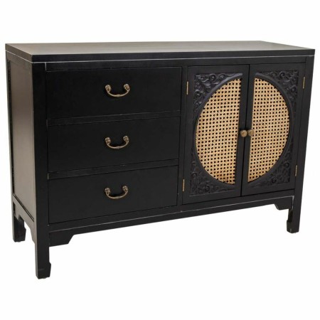 Credenza Alexandra House Living Nero Rattan Legno di abete 36 x 73 x 106 cm | Tienda24 - Global Online Shop Tienda24.eu