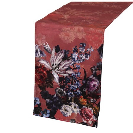 Table Runner Alexandra House Living Burgundy Textile 33 x 180 cm Cotton Floral | Tienda24 Tienda24.eu