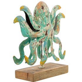 Figura Decorativa Alexandra House Living Branco Verde Madeira de mangueira Peixe 15 x 65 x 80 cm | Tienda24 Tienda24.eu