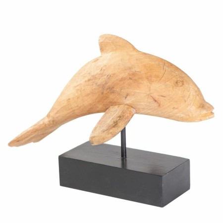 Figurine Décorative Alexandra House Living Naturel Métal Bois de manguier Dauphin 17 x 27 x 35 cm | Tienda24 Tienda24.eu