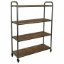 Estantería Alexandra House Living Marrón Gris Madera Metal 34 x 129 x 98 cm Con ruedas | Tienda24 Tienda24.eu