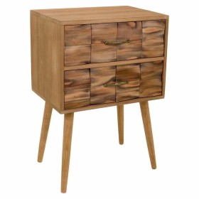 Mesita de Noche Home ESPRIT Negro Natural Madera de abeto Madera MDF 45 x 34 x 66 cm | Tienda24 Tienda24.eu