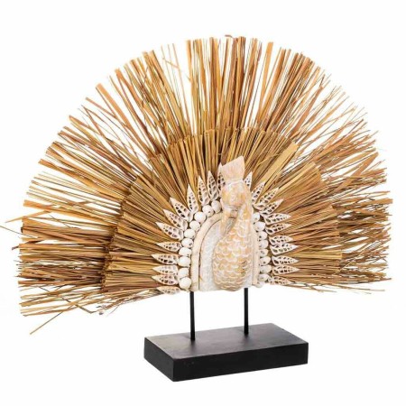 Decorative Figure Alexandra House Living Black Natural Wood Iron Marine algae Peacock 53 x 12 x 64 cm | Tienda24 Tienda24.eu