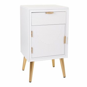 Mesita de Noche Alexandra House Living Blanco 25 x 57 x 35 cm | Tienda24 Tienda24.eu