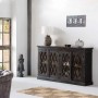 Sideboard Alexandra House Living Black Glass Mango wood 40 x 100 x 170 cm | Tienda24 - Global Online Shop Tienda24.eu