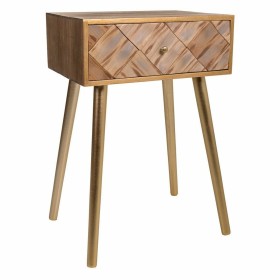 Mesita de Noche Crema Natural Madera de abeto Madera MDF 48 x 36 x 61 cm | Tienda24 Tienda24.eu