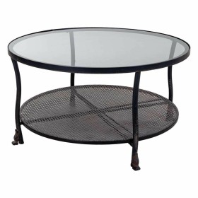 Mesa de apoio Holo 120 x 60 x 47 cm Castanho Preto Acácia | Tienda24 Tienda24.eu