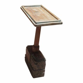 Conjunto de 2 mesas Castanho Prateado Aço inoxidável Madeira de mangueira 75 x 75 x 41 cm (2 Unidades) | Tienda24 - Global Online Shop Tienda24.eu