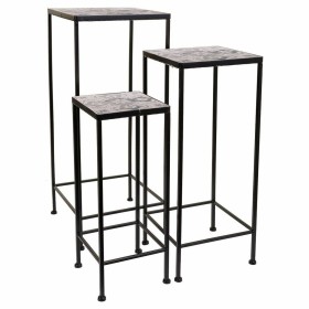 Soporte para Maceta Alexandra House Living Negro Hierro Azulejo 33 x 37 x 33 cm 3 Piezas | Tienda24 Tienda24.eu