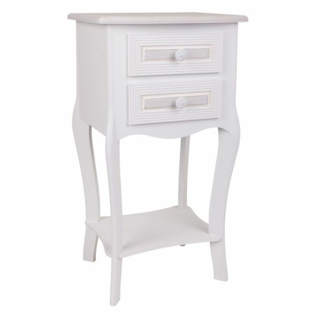 Mesita de Noche Alexandra House Living Blanco 31 x 71 x 38 cm | Tienda24 Tienda24.eu