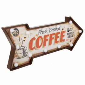 Placa de Parede Alexandra House Living Coffee Branco Ferro 27 x 5 x 65