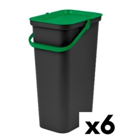 Cubo de Basura para Reciclaje Tontarelli Moda 24 L Negro Verde