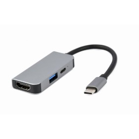 Hub USB GEMBIRD A-CM-COMBO3-02 Argenté 87 W (1 Unité) de GEMBIRD, Hubs USB - Réf : S9115247, Prix : 15,69 €, Remise : %