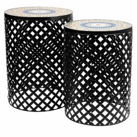 Soporte para Maceta Alexandra House Living Negro Hierro Azulejo 30 x 68 x 30 cm 3 Piezas | Tienda24 Tienda24.eu