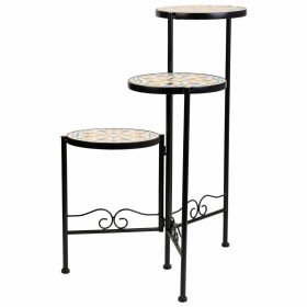 Flower Pot Stand Alexandra House Living Black Iron Tile 33 x 37 x 33 cm 3 Pieces | Tienda24 Tienda24.eu