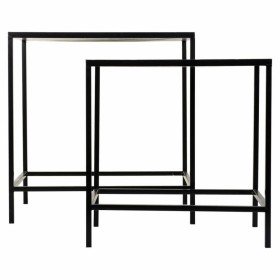 Flower Pot Stand Alexandra House Living Metal 24 x 25 x 66 cm Triple Black | Tienda24 Tienda24.eu