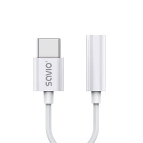 Adaptateur USB-C vers Jack 3.5 mm Savio AK-51 Blanc 11 cm de Savio, Câbles USB - Réf : S9115461, Prix : 6,87 €, Remise : %