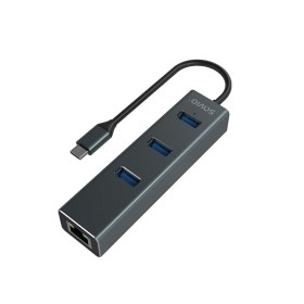 4-Port USB-C Hub Savio AK-57 Ethernet (RJ-45) Grey by Savio, USB hubs - Ref: S9115464, Price: 22,22 €, Discount: %