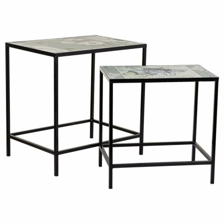 Soporte para Maceta Alexandra House Living Negro Hierro Azulejo 37 x 51 x 50 cm 2 Piezas | Tienda24 Tienda24.eu