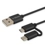 Cavo da USB a Micro USB e USB C Savio CL-128 Nero 1 m | Tienda24 - Global Online Shop Tienda24.eu