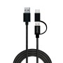 USB-Kabel auf Micro-USB und USB C Savio CL-128 Schwarz 1 m | Tienda24 - Global Online Shop Tienda24.eu