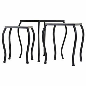 Flower Pot Stand Alexandra House Living Black Iron Tile 33 x 37 x 33 cm 3 Pieces | Tienda24 Tienda24.eu