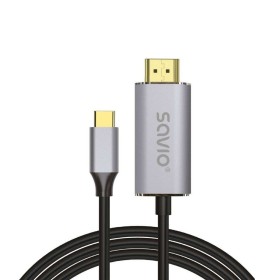 Adaptateur USB C vers HDMI Savio CL-171 Argenté 2 m de Savio, Câbles USB - Réf : S9115501, Prix : 18,49 €, Remise : %