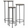 Flower Pot Stand Alexandra House Living Black Iron Tile 30 x 68 x 30 cm 3 Pieces | Tienda24 Tienda24.eu