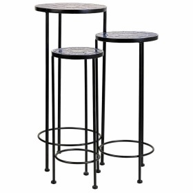 Flower Pot Stand Alexandra House Living Black Iron Tile 38 x 50 x 38 cm 2 Pieces | Tienda24 Tienda24.eu