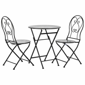 Table set with chairs Garbar Alba-Elba Dark grey 3 Pieces | Tienda24 Tienda24.eu