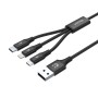 Cavo da USB a Micro USB, USB-C e Lightning Unitek C14049BK Nero 1,2 m | Tienda24 - Global Online Shop Tienda24.eu