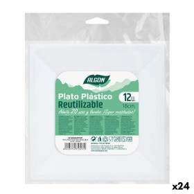 Set de platos reutilizables Algon Cuadrado Plástico 18 x 18 x