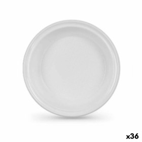 Set de platos reutilizables Algon Blanco 22 x 22 x 1,5 cm (36