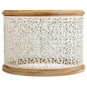 Mesa de apoio DKD Home Decor Cerâmica Dourado Metal Branco Moderno (60 x 60 x 48 cm) | Tienda24 Tienda24.eu