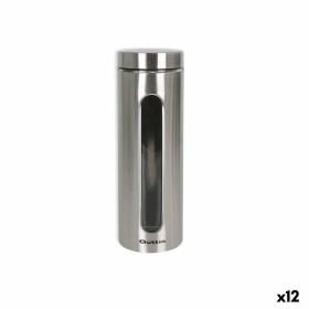 Jar Quttin Transparent Silver Glass Steel 2,2 L 10 x 10 x 30,5