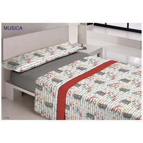 Fitted bottom sheet Happy Home MIX COLORS Cherry Single | Tienda24 Tienda24.eu