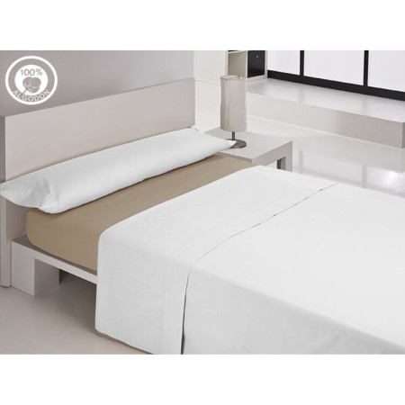 Sábana Bajera Ajustable Happy Home LISOS COTTON Tierra Cama de 105 | Tienda24 Tienda24.eu